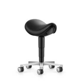 Stool laboratorio/medical satulatuoli, musta keinonahka