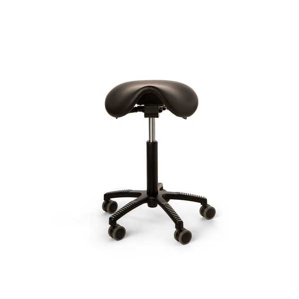 ErgoSaddle satulatuoli, musta keinonahkaverhoilu