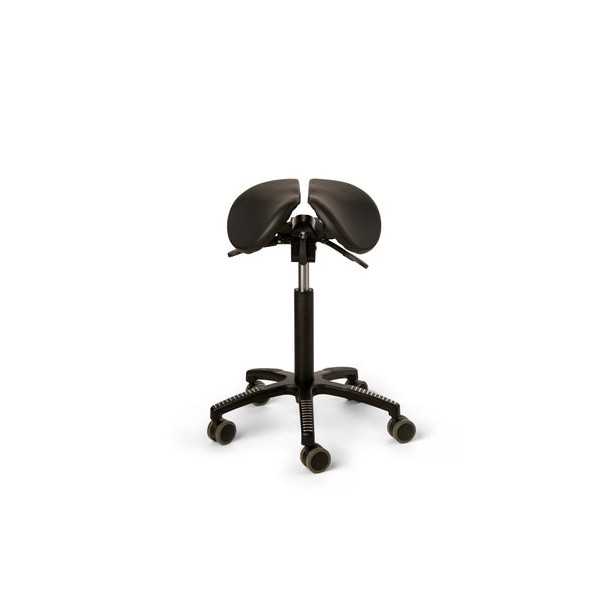 Core Split Tilt satulatuoli - musta nahkaverhoilu