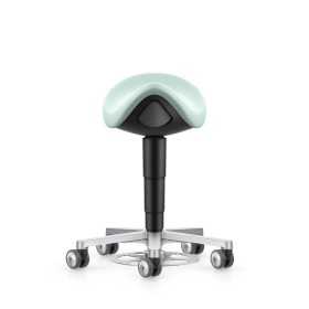 Stool laboratorio/medical satulatuoli - jalkasäätimellä, mintun vihreä keinonahka