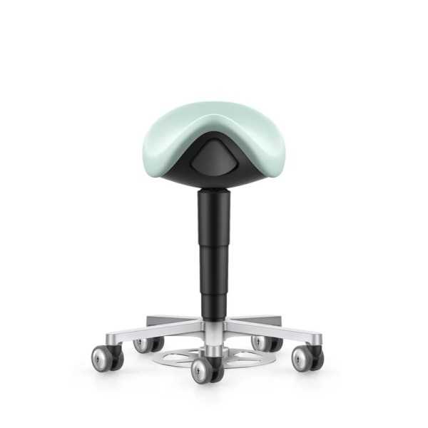 Stool laboratorio/medical satulatuoli - jalkasäätimellä, mintun vihreä keinonahka