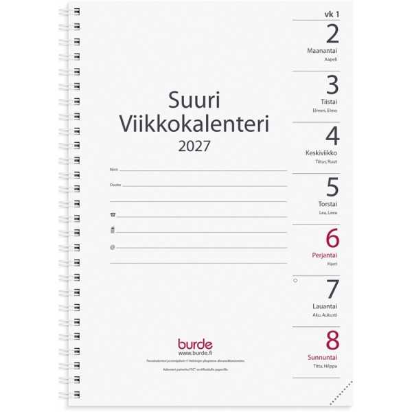 Suuri viikko vuosipaketti A5 2027 