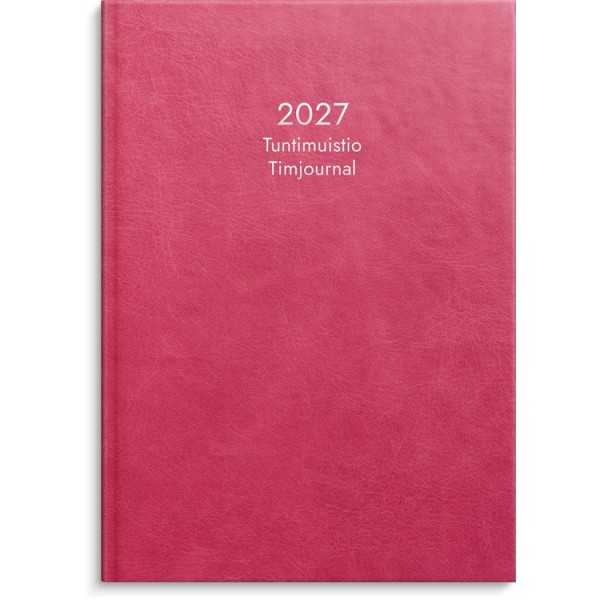 Tuntimuistio A4 sidottu roosa 2027 