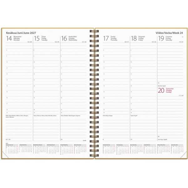 Weekly Textile sinapinkeltainen 2027 