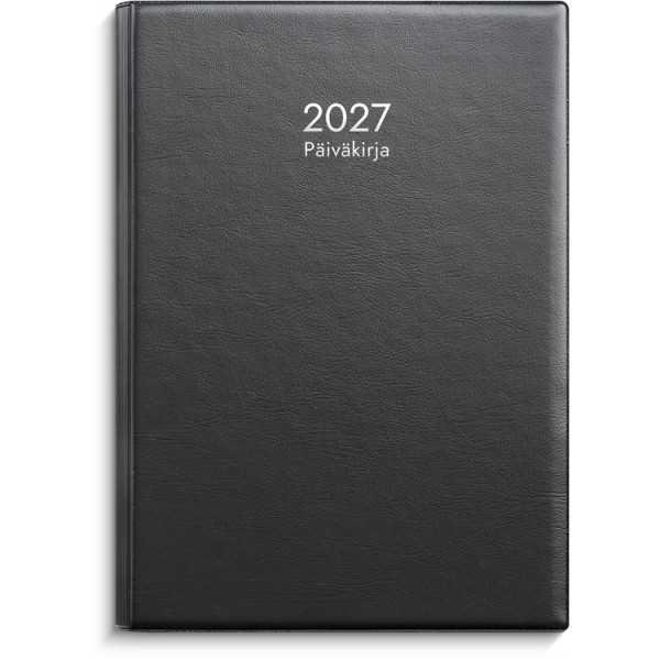Päiväkirja musta muovi 2027 