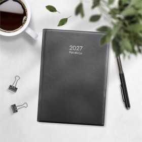 Päiväkirja musta muovi 2027 