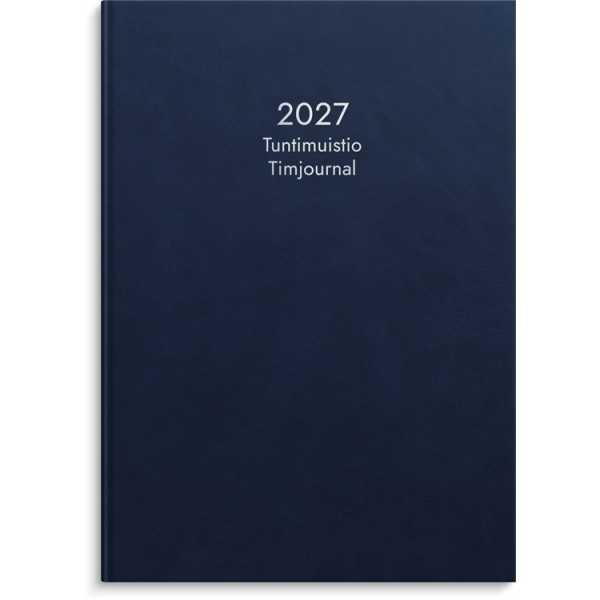Tuntimuistio A4 sidottu sininen 2027 