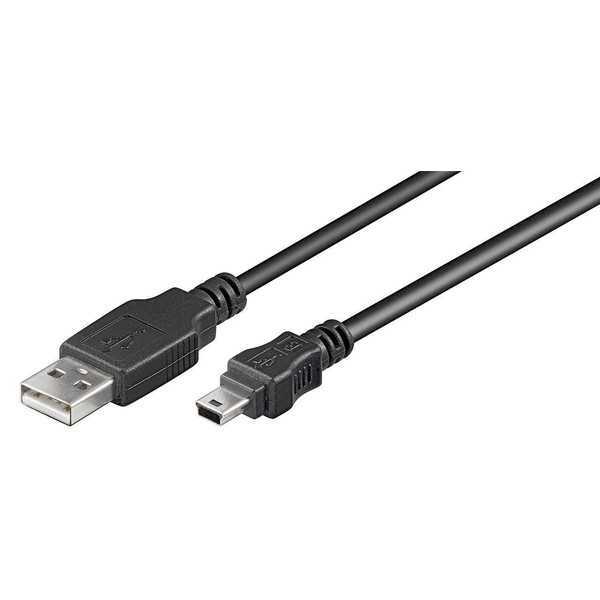 MicroConnect USB A - Mini USB B 0,5m, musta