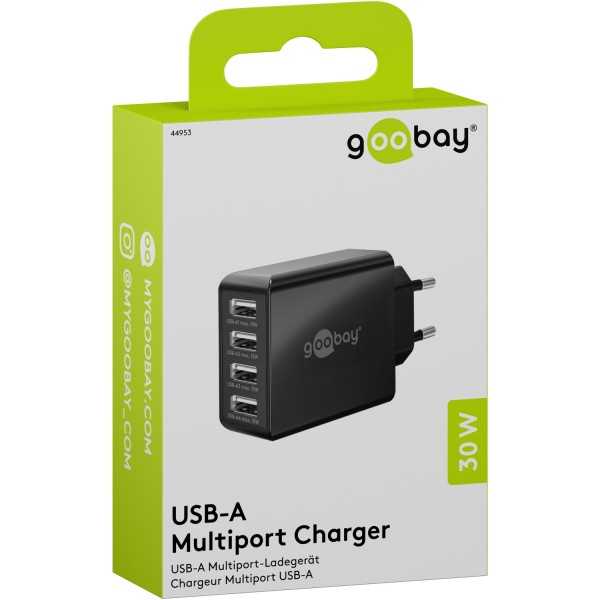 30 W USB-A Multiport Charger black