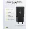 20 W USB-C PD GaN Dual Fast Charger Slim black