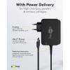USB-C-laturi kannettaville tietokoneille (65 W) musta