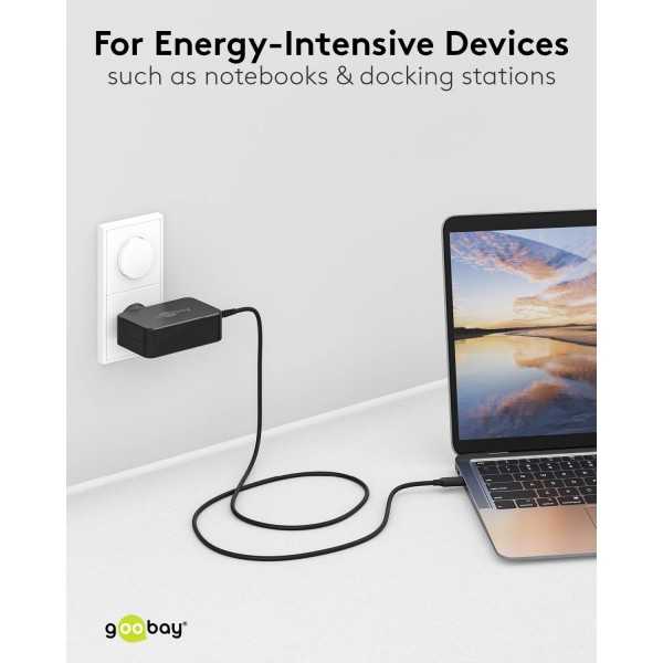 USB-C-laturi kannettaville tietokoneille (65 W) musta