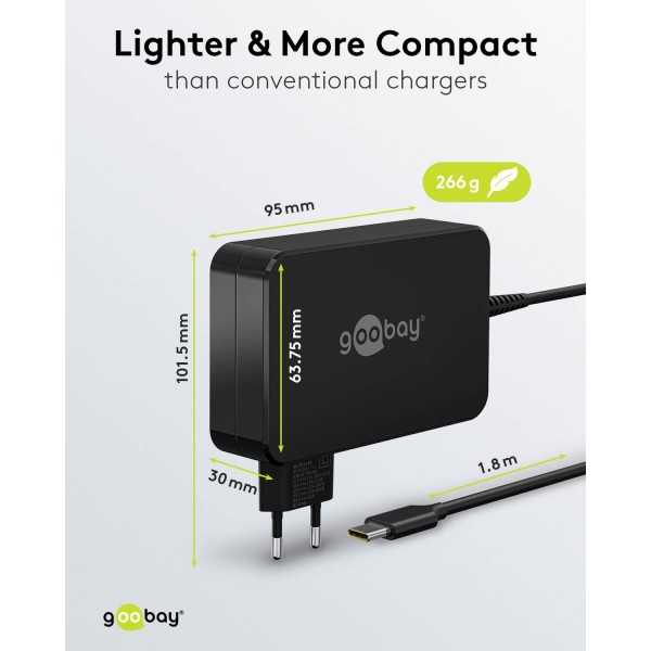 USB-C-laturi kannettaville tietokoneille (90 W) musta