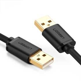Ugreen USB 2.0 A uros - A uros 0,25m, musta