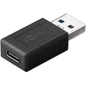 USB-A-USB-C adapteri, musta