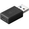 USB-A-USB-C adapteri, musta