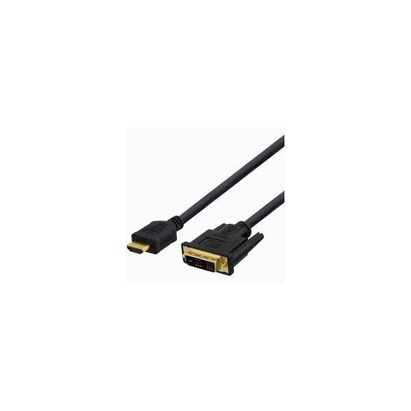 Deltaco HDMI - DVI-D- kaapeli 3 metriä, musta
