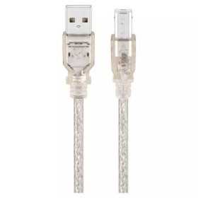 USB-A–USB-B-kaapeli, 1 m, läpinäkyvä