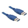 USB 3.0 kaapeli, A uros - A uros, 1 m, sininen