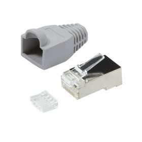 RJ45-pistoke, CAT 5e STP, suojattu, vedonpoistaja