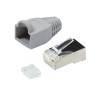 RJ45-pistoke, CAT 5e STP, suojattu, vedonpoistaja