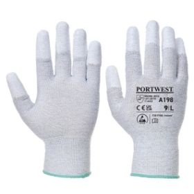Portwest A198 antistaattinen PU-sormenpääkäsine, harmaa L