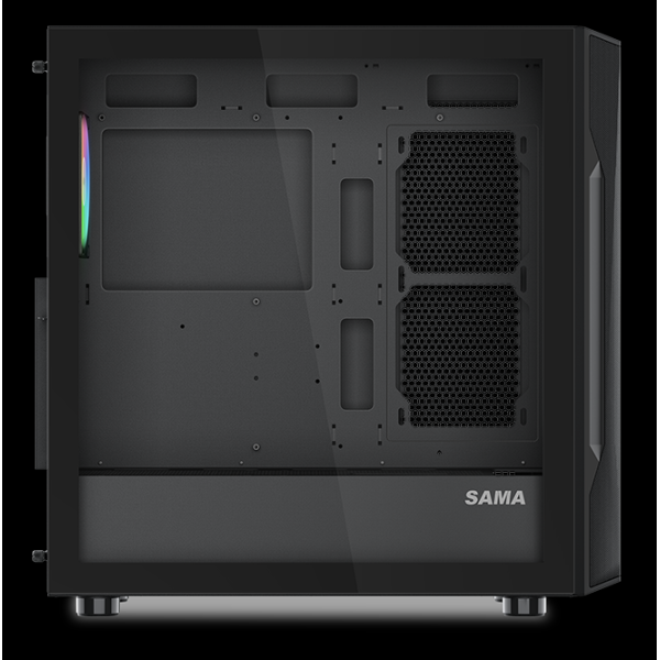 SAMA S40 Black ATX-miditornikotelo, 4 × ARGB