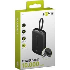 Varavirtalähde 10 000 mAh, sisäänrakennetulla USB-C-kaapelilla
