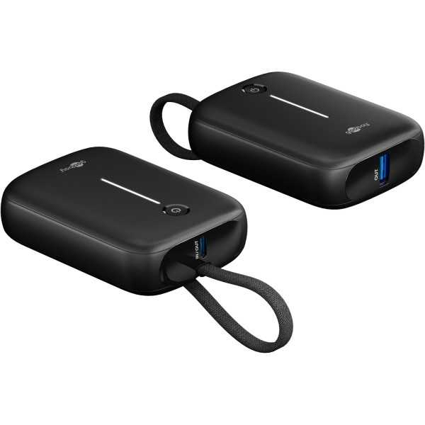Varavirtalähde 10 000 mAh, sisäänrakennetulla USB-C-kaapelilla