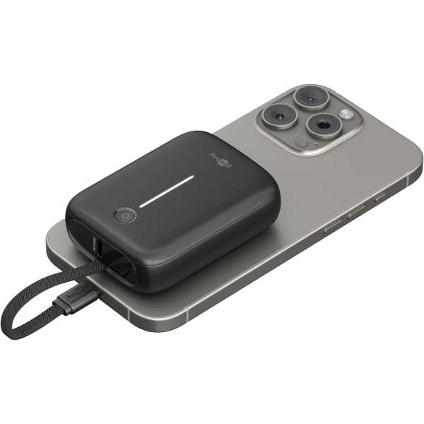 Varavirtalähde 10 000 mAh, sisäänrakennetulla USB-C-kaapelilla