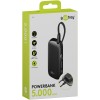 Varavirtalähde 5 000 mAh, jossa sisäänrakennettu USB-C-kaapeli