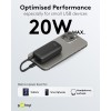 Varavirtalähde 5 000 mAh, jossa sisäänrakennettu USB-C-kaapeli