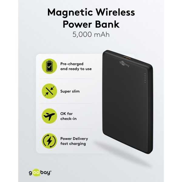 Magneettinen langaton varavirtalähde 5 000 mAh