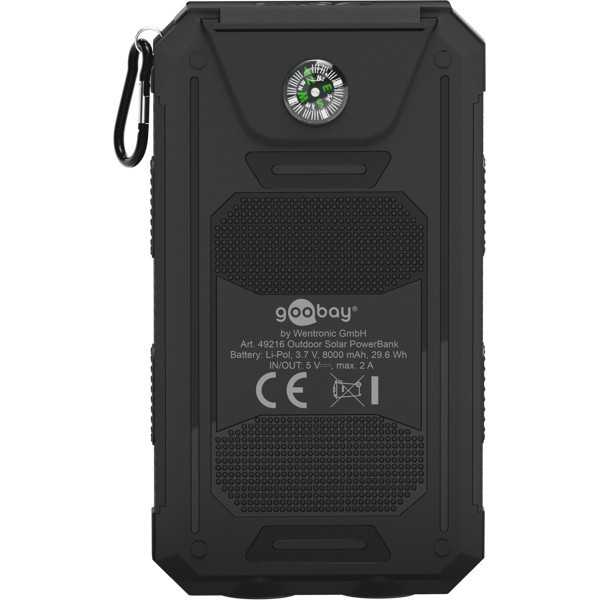 Ulkokäyttöön tarkoitettu aurinkokennovirtapankki 8 000 mAh