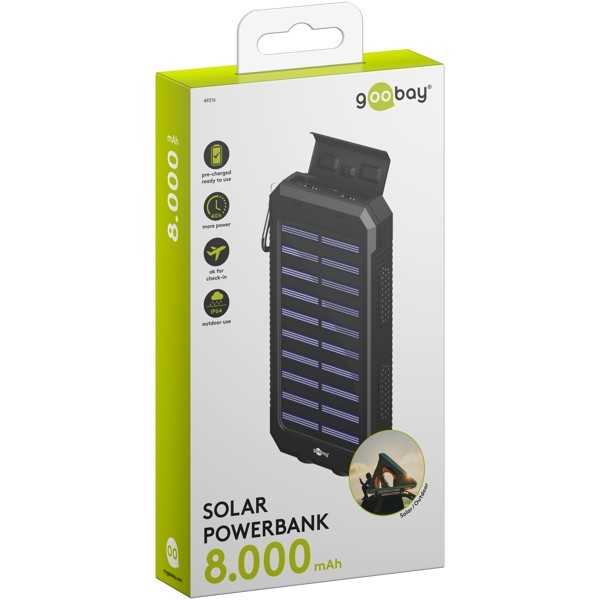 Ulkokäyttöön tarkoitettu aurinkokennovirtapankki 8 000 mAh