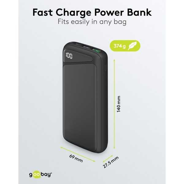 Fast Charge Power Bank 20,000 mAh with Power Delivery