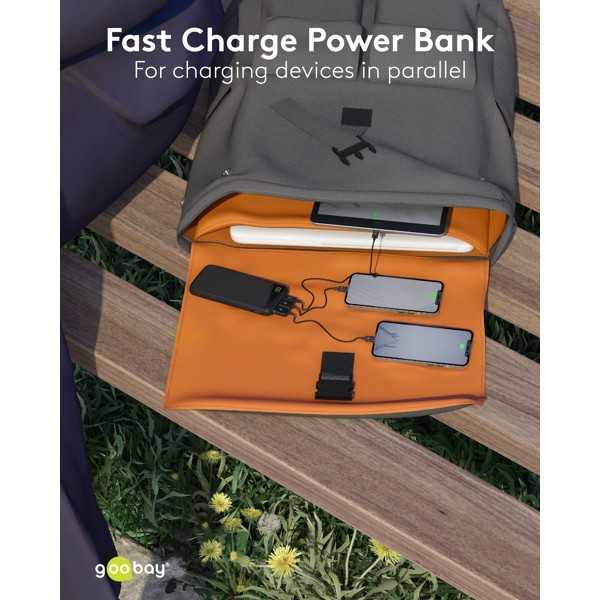 Pikalatausvirtapankki 10 000 mAh virransyötöllä