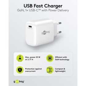 25 W USB-C PD GaN -pikalaturi, valkoinen