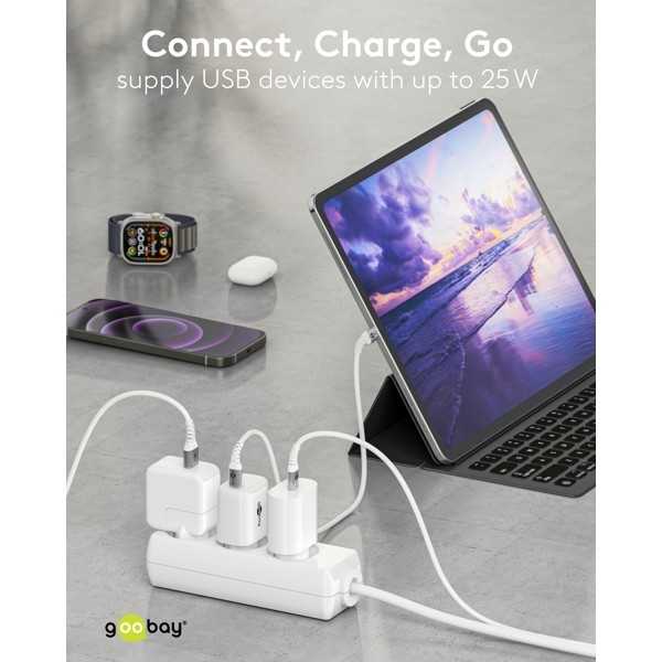 25 W USB-C PD GaN -pikalaturi, valkoinen
