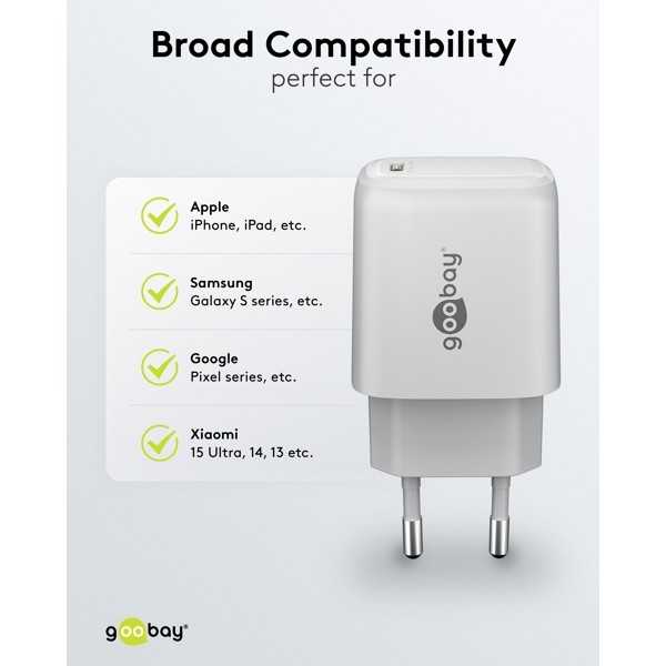 25 W USB-C PD GaN -pikalaturi, valkoinen