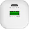 20 W USB-C PD GaN -kaksoispikalaturi, valkoinen