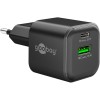 20 W USB-C PD GaN -kaksoispikalaturi, musta