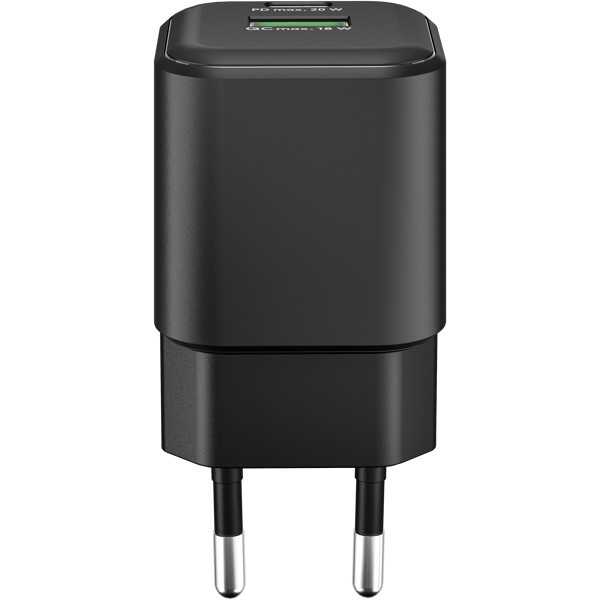 20 W USB-C PD GaN -kaksoispikalaturi, musta