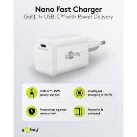 65 W USB-C PD GaN -pikalaturi Nano, valkoinen
