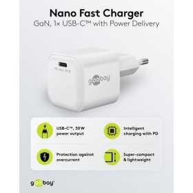 30 W USB-C PD GaN -pikalaturi Nano, valkoinen
