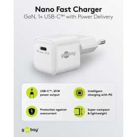 20 W USB-C PD GaN -pikalaturi Nano, valkoinen