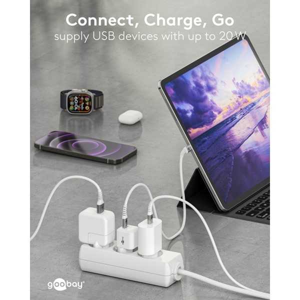 20 W USB-C PD GaN -pikalaturi Nano, valkoinen