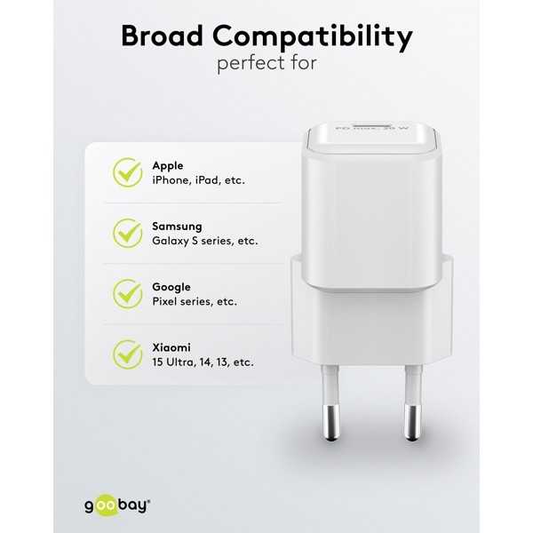 20 W USB-C PD GaN -pikalaturi Nano, valkoinen