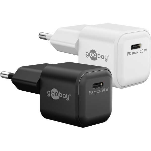20 W USB-C PD GaN -pikalaturi Nano, musta