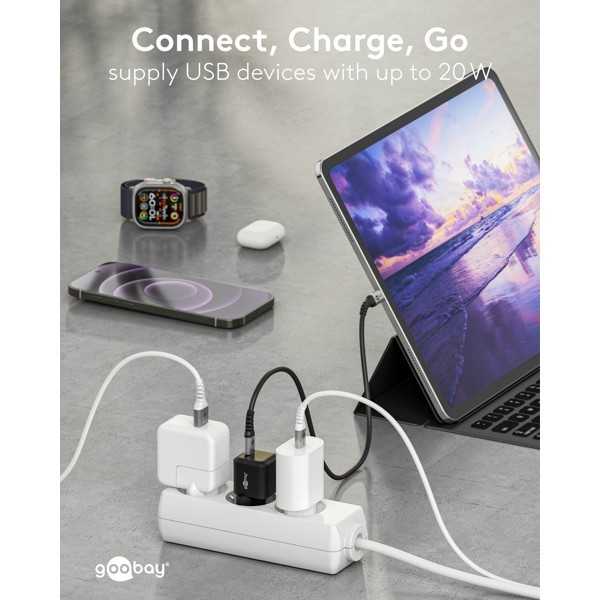 20 W USB-C PD GaN -pikalaturi Nano, musta